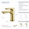 Kibi Tender Single Handle Bathroom Vanity Sink Faucet with Pop Up Drain C-KBF1019BG-KPW100BG - alternate 5